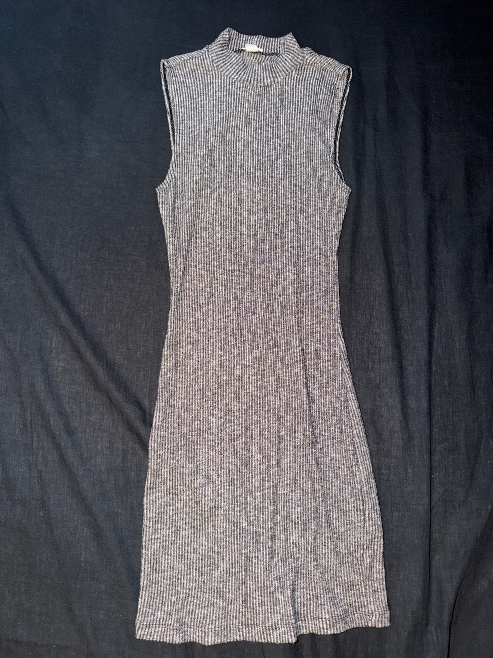 Garage Ribbed Sleeveless Midi Dress in Gray